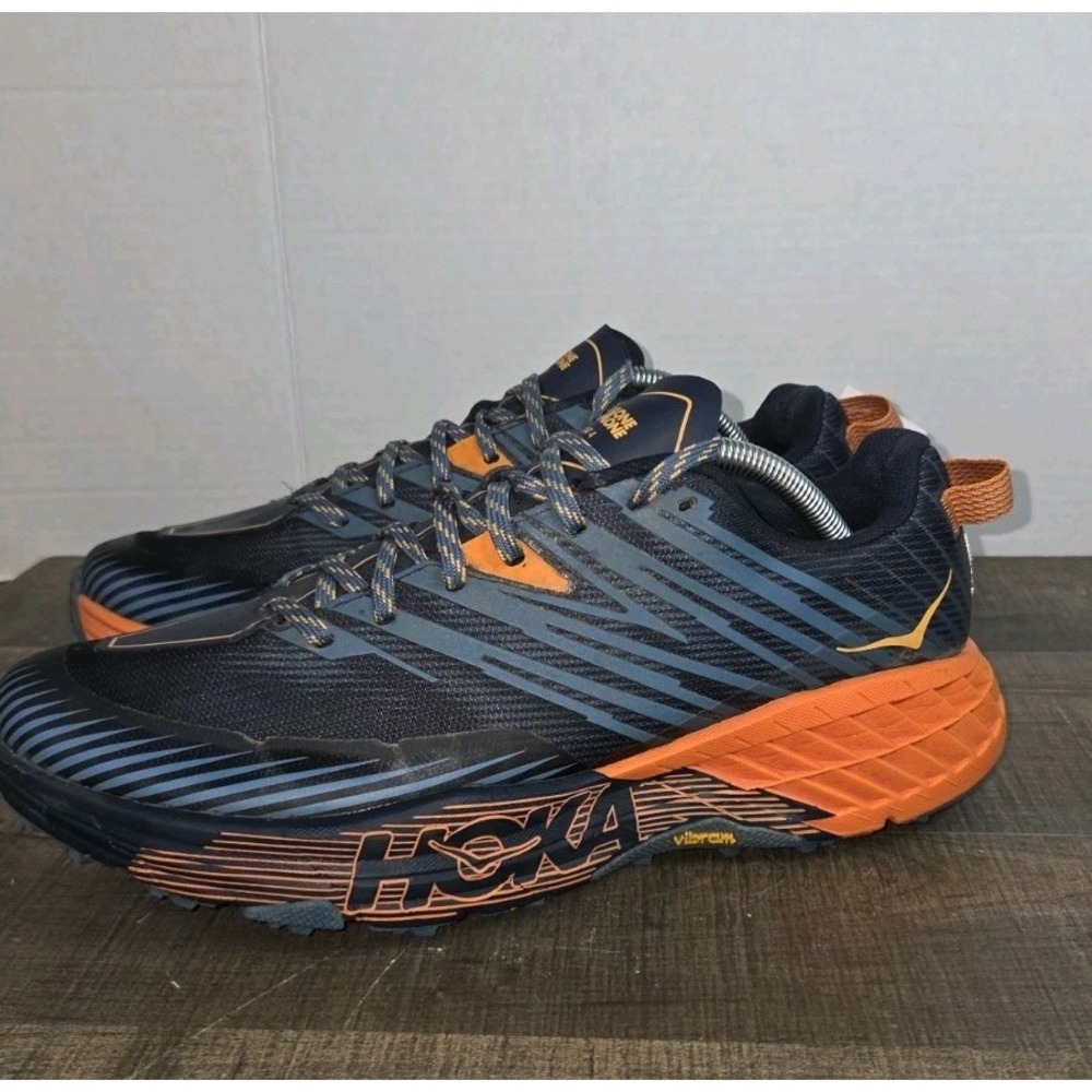 HOKA Speedgoat 4 Men's Size 10 Trail Running Shoes Blue Orange 11106525-RTPO